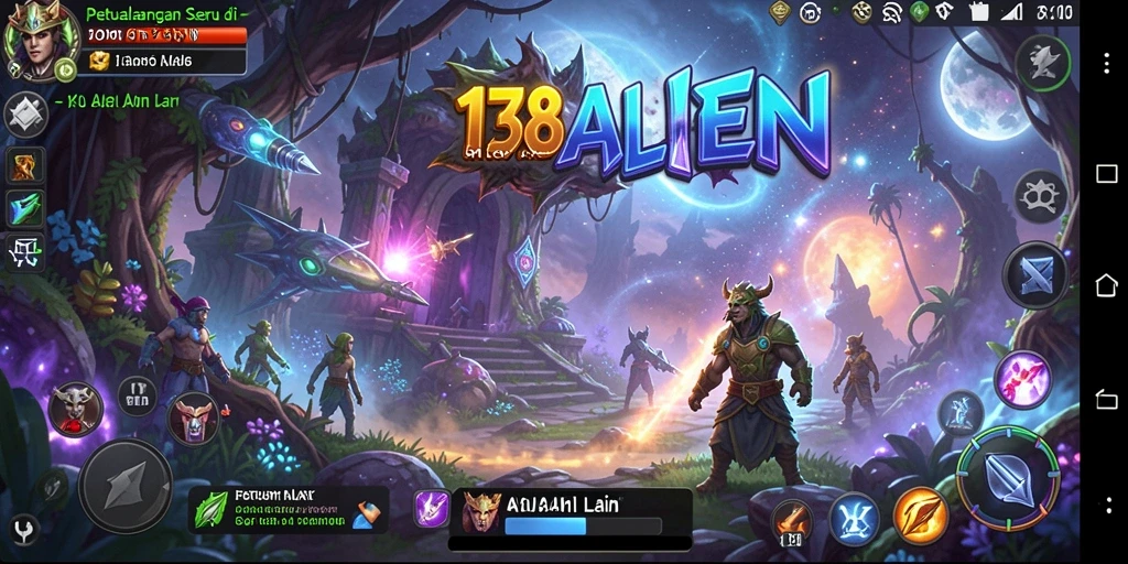 Screenshot utama 138ALIEN menampilkan aksi seru dalam petualangan luar angkasa.