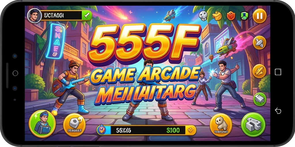 Tampilan gameplay seru dengan tantangan mengasyikkan di 555F.