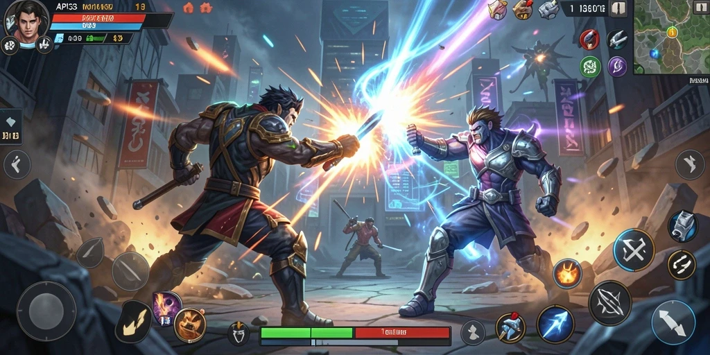 Tampilan gameplay API33 yang mendebarkan saat bertarung.