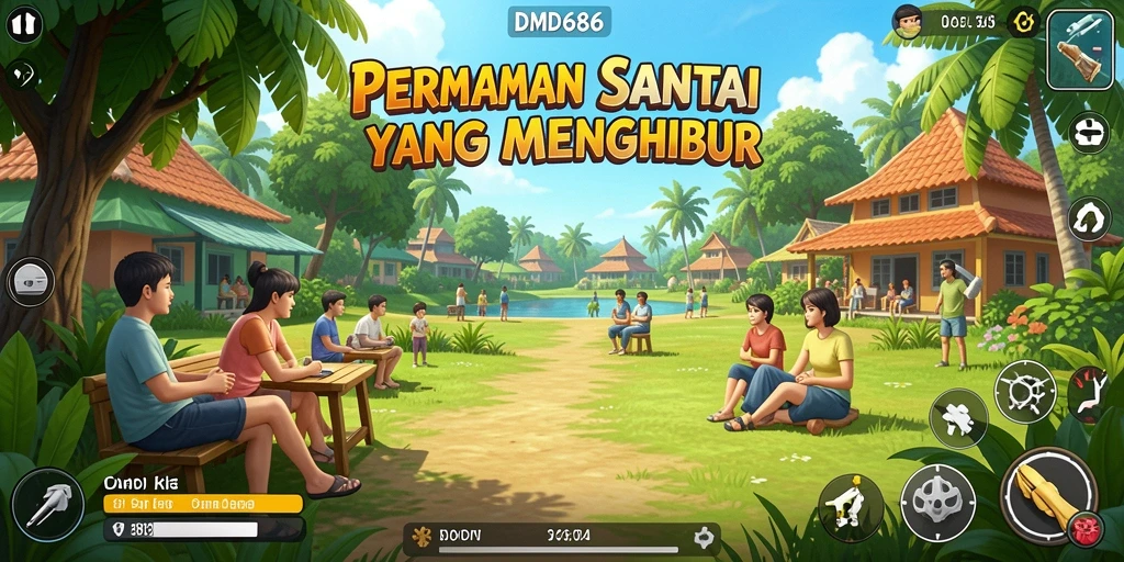 Tampilan gameplay dari DMD686 yang penuh warna dan menghibur.