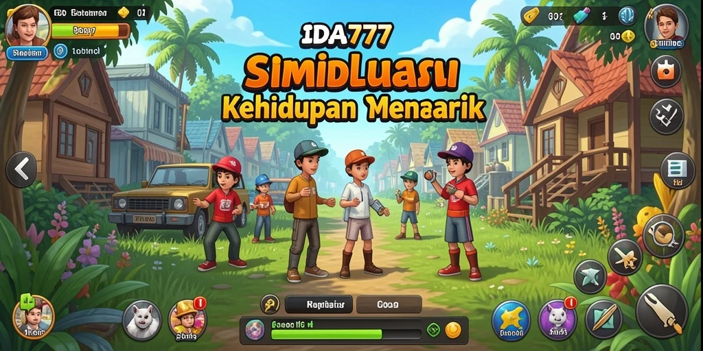 Screenshot gameplay IDA777 menunjukkan interaksi karakter dalam dunia simulasi.