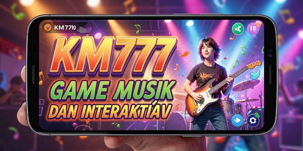 Tangkapan layar KM777 menampilkan permainan musik interaktif yang seru.