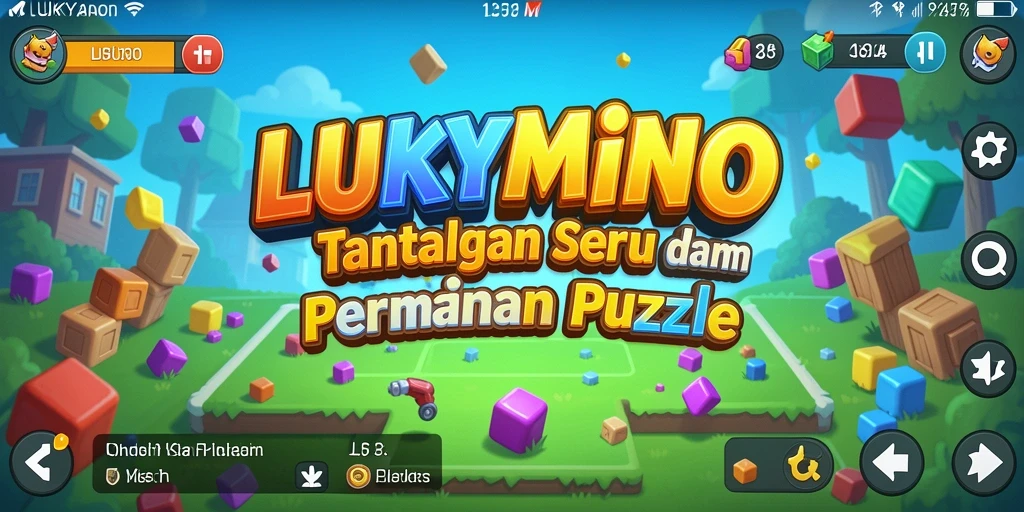 Screenshot gameplay LUKYMINO menampilkan puzzle yang menantang dan grafis yang menarik.