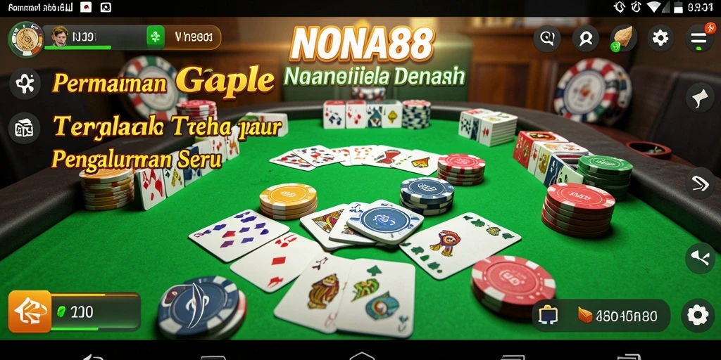 Screenshot NONA88 menampilkan gameplay Gaple yang seru dan interaktif.