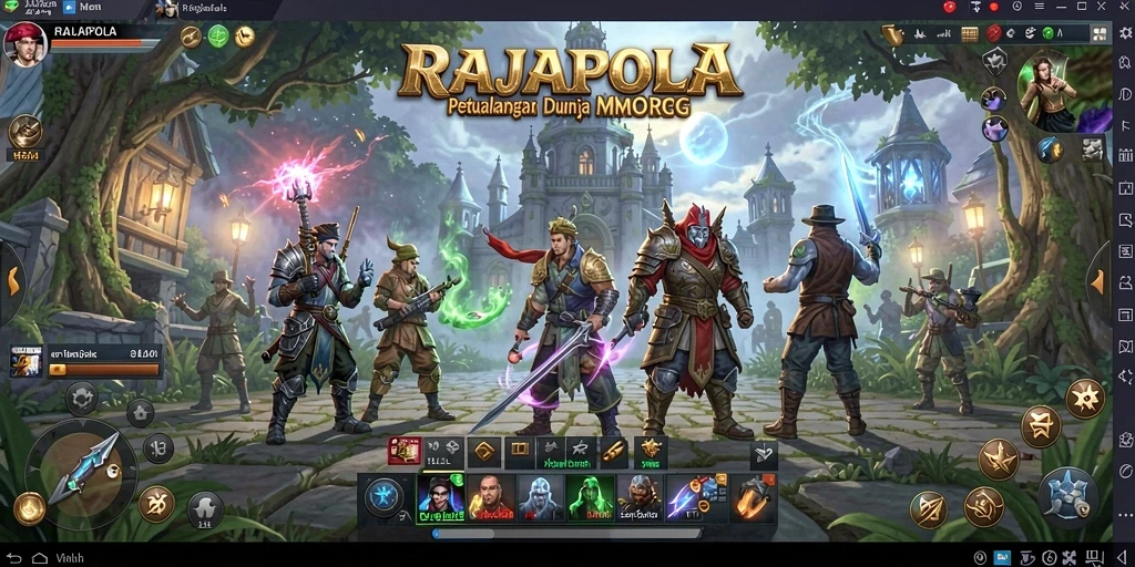 Screenshot gameplay RAJAPOLA yang menampilkan pertarungan seru dalam dunia MMORPG.