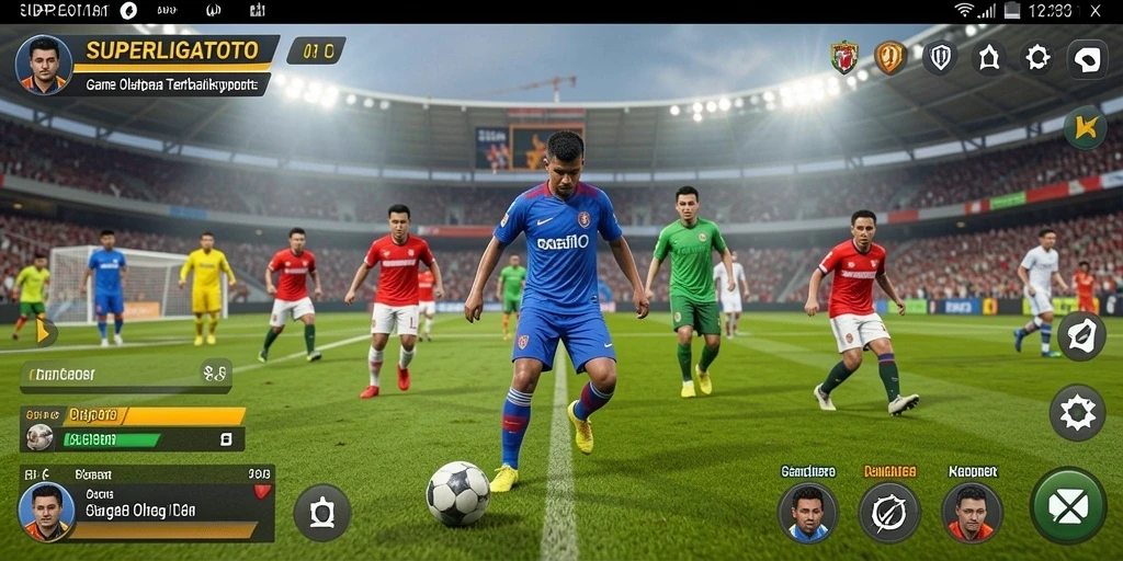 Tampilan gameplay yang menegangkan dalam SUPERLIGATOTO dengan strategi olahraga.