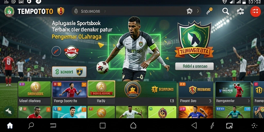 Screenshot TEMPOTOTO menampilkan fitur taruhan olahraga yang menarik.