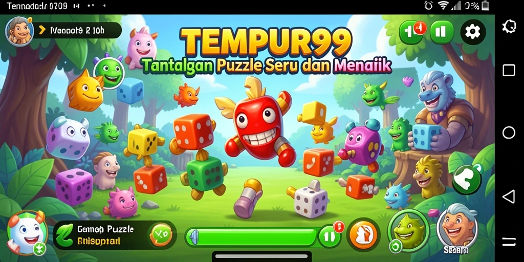Tampilan gameplay TEMPUR99 dengan berbagai teka-teki menarik dan tantangan seru.