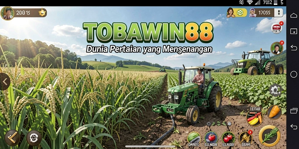 Tangkapan layar menarik dari gameplay TOBAWIN88 yang menampilkan aktivitas pertanian.