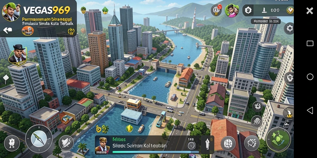 Tampilan gameplay VEGAS969 dengan strategi membangun kota yang mendalam.