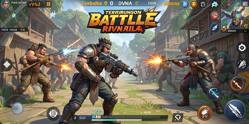 Screenshot mendebarkan dari gameplay Battle Royale di VV62.