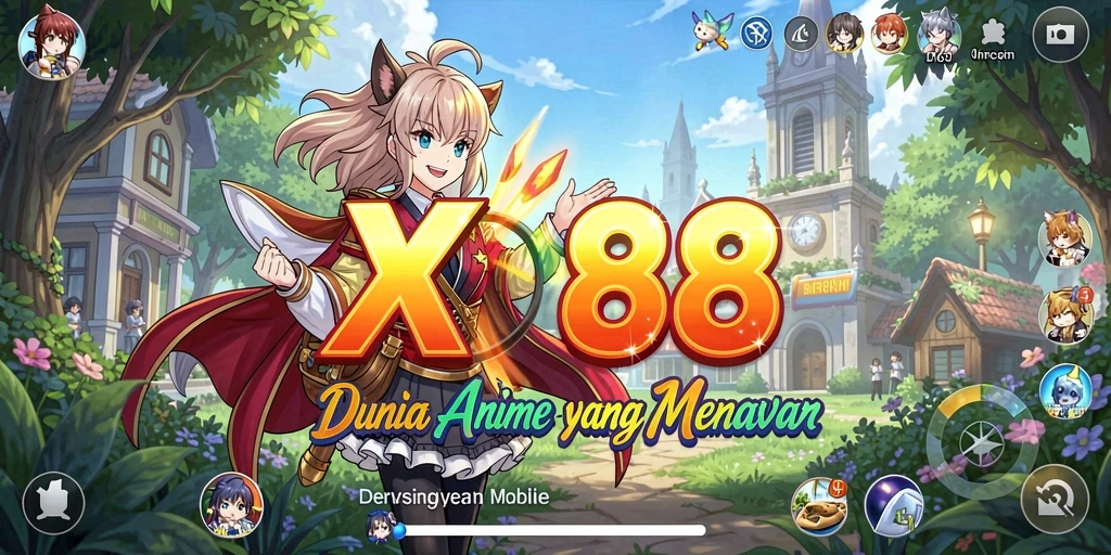 Tampilan gameplay menarik dalam X88 yang penuh warna.