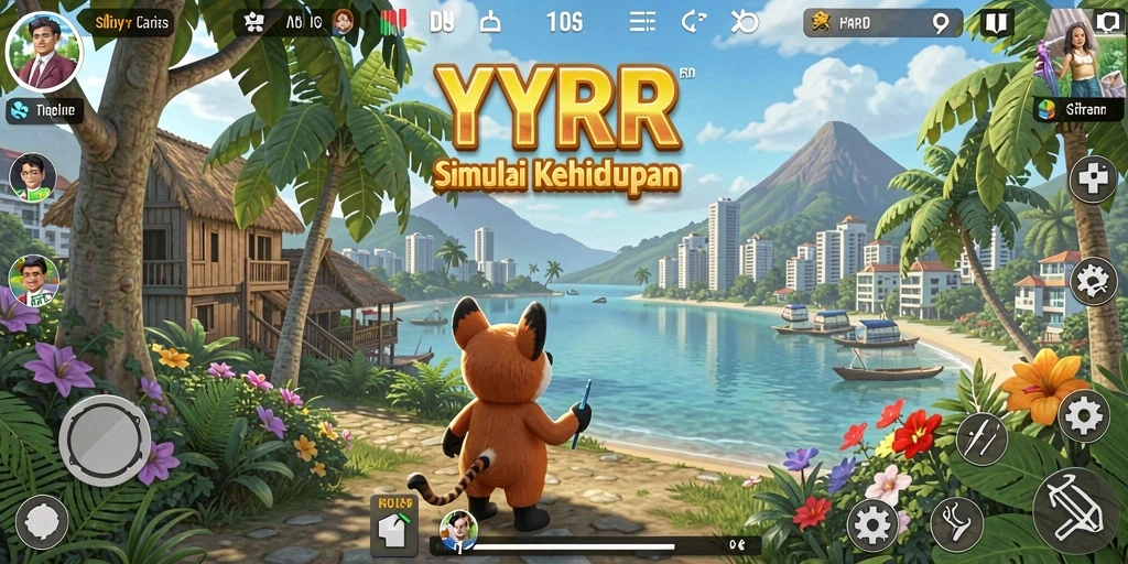 Screenshot gameplay <strong>YYRR</strong> menampilkan simulasi kehidupan yang realistis.